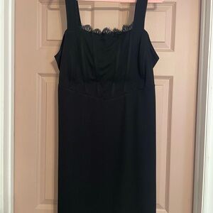 Torrid Black Midi Dress with Lace Trim